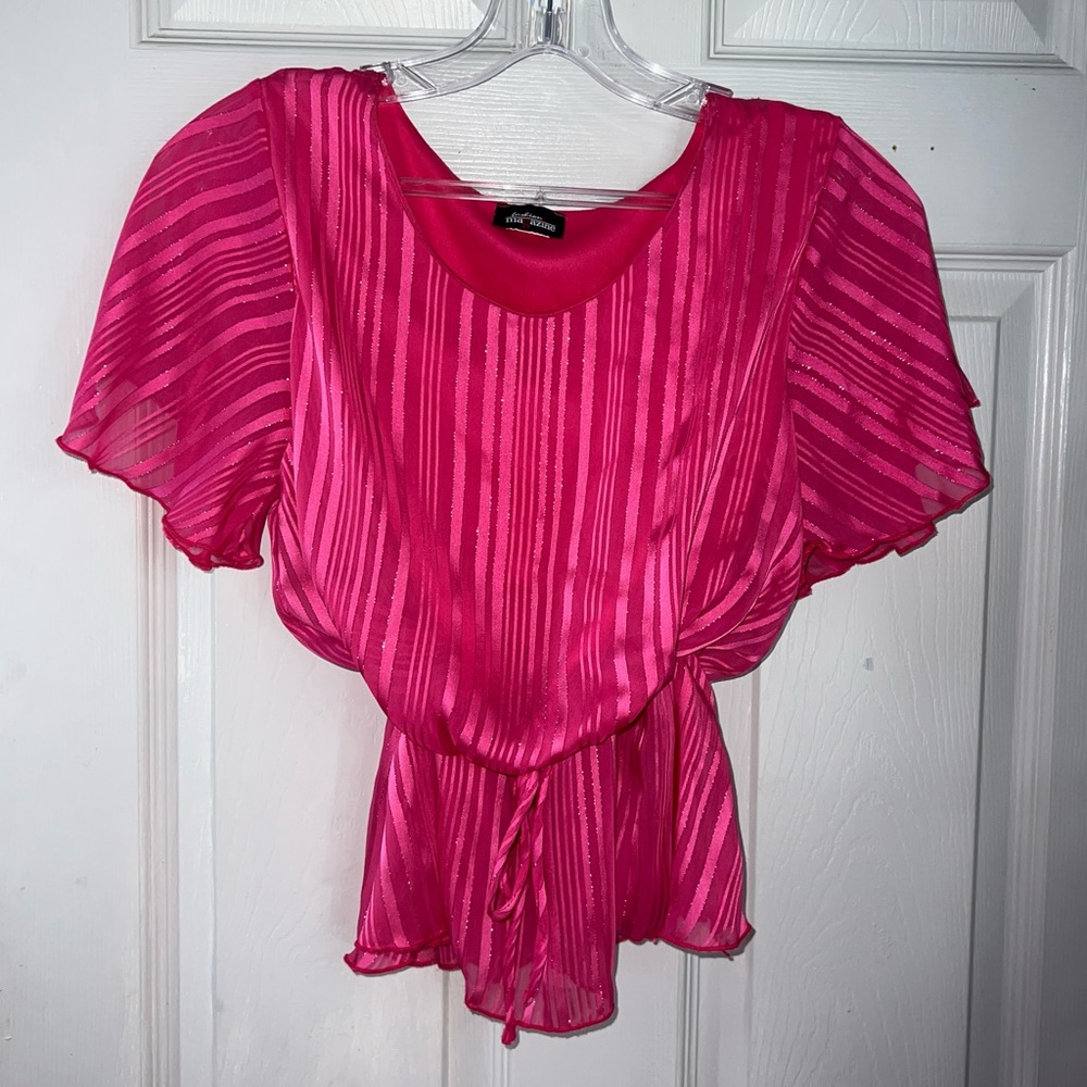 Pink Short Sleeve Blouse